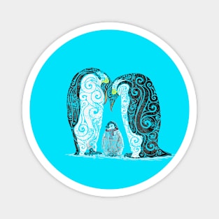 Swirly Penguin Family Magnet